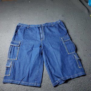 King Size Denim Jean Shorts Mens Size 44 Big & Tall Blue Cotton Cargo